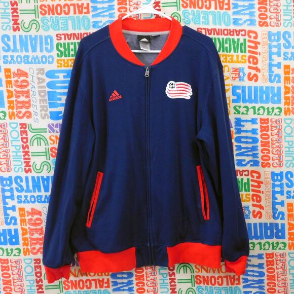 Adidas New England Revolution Jacket Size XL Soft Shell Bomber Minor Flaw - Picture 1 of 9